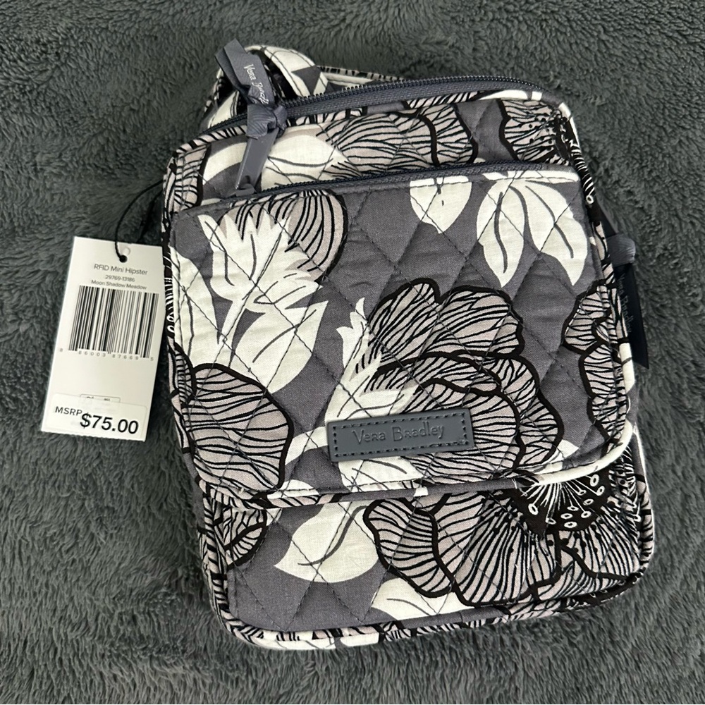 Vera Bradley RFID Mini Hipster - color Moon Shadow Meadow - NWT